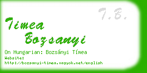 timea bozsanyi business card