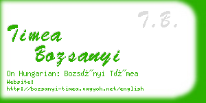 timea bozsanyi business card